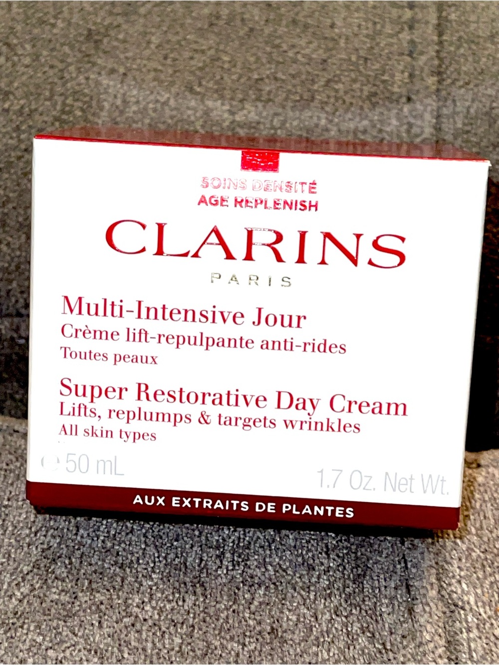 NIB! CLARINS PARIS SUPER RESTORATIVE DAY CREAM 1.7 FL OZ/50 ML